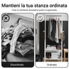 SoBuy FRG59-W Stendibiancheria con 2 Mensole, Supporto per Cappotti Moderno & Barra Appendiabiti per Camera da Letto & Corridoio, Bianco