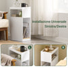 SoBuy FBT171-WN Comodino Camera da Letto Stretto, Tavolino Stretto con Cassetto e Ripiano, Comodino Moderno per Camera da Letto e Soggiorno, Bianco, 20 x 35 x 60 cm