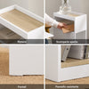 SoBuy FBT171-WN Comodino Camera da Letto Stretto, Tavolino Stretto con Cassetto e Ripiano, Comodino Moderno per Camera da Letto e Soggiorno, Bianco, 20 x 35 x 60 cm