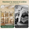 SoBuy KLS20-SCH, Σχάρα τοίχου με 2 ράφια MDF, Σχάρα ρούχων που εξοικονομεί χώρο χωρητικότητας 45 kg, Ντουλάπα για κρεβατοκάμαρα και είσοδο, 91,5x48x220 cm, Industrial Black