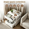 SoBuy FRG258-II-W Bedroom Bedside Table - Bedside Table with 2 Drawers and 1 Shelf, Living Room Coffee Table - Modern Chest of Drawers L45 x D38 x H55 cm White