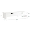 SoBuy BBF02-W Supporto Monitor Scrivania con 2 Cassetti Rialzo Monitor da Scrivania Supporto PC Laptop Stand per Ufficio o Casa Altezza 11cm Bianco 47x18x11cm