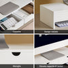 SoBuy BBF02-W Supporto Monitor Scrivania con 2 Cassetti Rialzo Monitor da Scrivania Supporto PC Laptop Stand per Ufficio o Casa Altezza 11cm Bianco 47x18x11cm