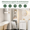 SoBuy BZR102-W Armadio da Bagno Alto con Cesto per la Biancheria – Mobiletto Salvaspazio Stretto, Mobile Colonna da Bagno in Legno, Bianco, 45 x 171 x 35 cm