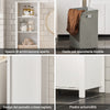 SoBuy BZR102-W Armadio da Bagno Alto con Cesto per la Biancheria – Mobiletto Salvaspazio Stretto, Mobile Colonna da Bagno in Legno, Bianco, 45 x 171 x 35 cm