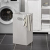 SoBuy BZR104-W Colonna Bagno da Terra e Mobile Lavanderia con Cesto, 6 Ripiani e 2 Cassetti, Bianco, 171x60x37 cm