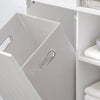 SoBuy BZR104-W Colonna Bagno da Terra e Mobile Lavanderia con Cesto, 6 Ripiani e 2 Cassetti, Bianco, 171x60x37 cm