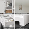 SoBuy BZR104-W Colonna Bagno da Terra e Mobile Lavanderia con Cesto, 6 Ripiani e 2 Cassetti, Bianco, 171x60x37 cm
