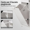 SoBuy BZR104-W Colonna Bagno da Terra e Mobile Lavanderia con Cesto, 6 Ripiani e 2 Cassetti, Bianco, 171x60x37 cm