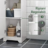 SoBuy BZR109-W Colonna Bagno Bianco Alta con 2 Armadietti e Vano Aperto - Mobiletto Salvaspazio 30x30x170cm