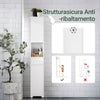 SoBuy BZR109-W Colonna Bagno Bianco Alta con 2 Armadietti e Vano Aperto - Mobiletto Salvaspazio 30x30x170cm