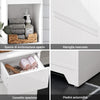 SoBuy BZR109-W Colonna Bagno Bianco Alta con 2 Armadietti e Vano Aperto - Mobiletto Salvaspazio 30x30x170cm