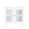 SoBuy Mobile sottolavabo con ante in vetro 60x30x58cm BZR115-II-W