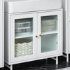 SoBuy Mobile sottolavabo con ante in vetro 60x30x58cm BZR115-W