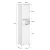 SoBuy BZR124-W Colonna Bagno Alta e Stretta per Ambienti Compatti, con Portabiancheria e Ripiani, Mobili Multiuso Bagno, Bianco, 40x170x38 cm