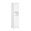 SoBuy BZR124-W Colonna Bagno Alta e Stretta per Ambienti Compatti, con Portabiancheria e Ripiani, Mobili Multiuso Bagno, Bianco, 40x170x38 cm