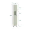 SoBuy BZR137-GR Mobile Alto Bagno Salvaspazio con Sacco Portabiancheria – Colonna Bagno Stretta con Ripiani, Armadietto per Lavanderia, WC o Bagni Piccoli, Bianco e Verde, 167x31x30cm