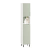 SoBuy BZR137-GR Mobile Alto Bagno Salvaspazio con Sacco Portabiancheria – Colonna Bagno Stretta con Ripiani, Armadietto per Lavanderia, WC o Bagni Piccoli, Bianco e Verde, 167x31x30cm