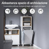 SoBuy BZR146-W Mobiletto per Bagno e Lavanderia con Cesto Portabiancheria - Cassettiera Salvaspazio, Mobili Multiuso Bagno, Bianco 35x30x105cm