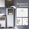SoBuy BZR146-W Mobiletto per Bagno e Lavanderia con Cesto Portabiancheria - Cassettiera Salvaspazio, Mobili Multiuso Bagno, Bianco 35x30x105cm