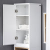 SoBuy BZR147-W Mobile Colonna Bagno Bianco Alta e Stretta con Ripiani e Anta - Armadietto Salvaspazio in MDF 30x170x30cm