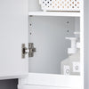 SoBuy BZR147-W Mobile Colonna Bagno Bianco Alta e Stretta con Ripiani e Anta - Armadietto Salvaspazio in MDF 30x170x30cm
