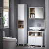 SoBuy BZR147-W Mobile Colonna Bagno Bianco Alta e Stretta con Ripiani e Anta - Armadietto Salvaspazio in MDF 30x170x30cm