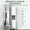 SoBuy BZR147-W Mobile Colonna Bagno Bianco Alta e Stretta con Ripiani e Anta - Armadietto Salvaspazio in MDF 30x170x30cm