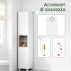 SoBuy BZR147-W Mobile Colonna Bagno Bianco Alta e Stretta con Ripiani e Anta - Armadietto Salvaspazio in MDF 30x170x30cm