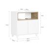 SoBuy BZR148-W Mobile Sottolavabo per Bagno Mobiletto Salvaspazio Armadietto con Anta e 2 Ripiani, Design Bianco-Legno, Ideale per Lavandino, Arredo Bagno Componibile 60x30x61 cm