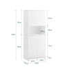 SoBuy BZR150-W Colonna Bagno Bianco con Portabiancheria, 2 Ante e Cesti - Mobile Lavanderia e Mobili Multiuso Bagno, Armadietto Alto Bianco 70x37x170cm