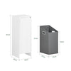 SoBuy BZR154-W Mobiletto Bagno Salvaspazio con Cesto Portabiancheria – Mobile Bagno Bianco 30x30x87 cm con Anta a Ribalta, Armadietto da Bagno Moderno per Bagni Piccoli, WC o Lavanderie