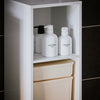 SoBuy BZR158-W Mobile colonna bagno con portabiancheria e Mobiletto stretto salvaspazio Bianco L30*P30*A170 cm