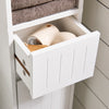 SoBuy BZR160-W Mobile Bagno Salvaspazio Alto e Stretto, Colonna da Terra con Ante, Cassetto e Ripiani, Mobiletto Bagno Bianco 20x180x20cm