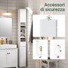 SoBuy BZR160-W Mobile Bagno Salvaspazio Alto e Stretto, Colonna da Terra con Ante, Cassetto e Ripiani, Mobiletto Bagno Bianco 20x180x20cm