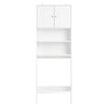 SoBuy Mobile Bagno con Ante e Ripiani, Scaffale WC per Toilette e Lavatrice, Armadio Angusto per Bagno, Antiribaltamento, Bianco, 65x182x20cm BZR165-W