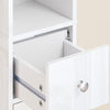 SoBuy BZR167-GW Armadio colonna bagno, Mobile alto con 2 Ante e 1 cassetto, Mobiletto salvaspazio per Bagno, Lavanderia, WC o Cucina 20x20x180 Bianco Lucido