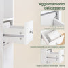 SoBuy BZR167-GW Armadio colonna bagno, Mobile alto con 2 Ante e 1 cassetto, Mobiletto salvaspazio per Bagno, Lavanderia, WC o Cucina 20x20x180 Bianco Lucido
