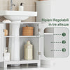 SoBuy BZR18-II-W Mobile sottolavabo per Bagno – Mobiletto Bagno salvaspazio con ante e ripiano regolabile – Mobile sotto lavabo da bagno in MDF, per lavabo a terraBianco, 60x60x29cm