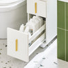 SoBuy BZR183-W Mobiletto Bagno Salvaspazio 20cm con 3 Cassetti e Ruote Mobile Bagno Cassettiera Compatta per WC e Angoli Stretti 52x17x69cm