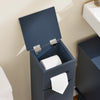 SoBuy Mobiletto bagno Porta carta igienica Portarotolo WC autoportante Armadietto laterale Blu 22x20x81 cm BZR192-B