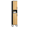 SoBuy BZR201-SCH Mobiletto Bagno Salvaspazio con Ripiani Regolabili - Mobile Bagno Stretto in MDF Impermeabile, Cucina, Corridoio - Nero, 30cm