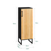 SoBuy BZR203-SCH Mobiletto Bagno Salvaspazio Armadietto Basso con Anta in Bambù e Ripiani Regolabili Mobile da Bagno, WC, Cucina, Ingresso Stile Moderno con Gambe in Metallo 30x30x90cm