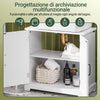 SoBuy BZR205-W Mobile Sottolavabo Bagno 60 cm, Mobiletto Salvaspazio con Ripiani Regolabili, Armadietto Bagno in MDF Resistente all'Umidità, Bianco, 60x30x60cm