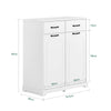 SoBuy BZR208-W Mobiletto Bagno Salvaspazio con 2 Ceste Porta Biancheria e Cassetti – Mobile Bianco Stretto in Legno per Bagno o Lavanderia, 79,5x38x90cm
