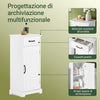 SoBuy BZR207-W Mobiletto Bagno Salvaspazio – Mobiletto Bagno Stretto con Cassetti e Ripiani Regolabili, Cassettiera nel legno, Resistente all'Umidità, Bianco, 42x30x93cm