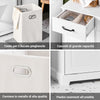 SoBuy BZR208-W Mobiletto Bagno Salvaspazio con 2 Ceste Porta Biancheria e Cassetti – Mobile Bianco Stretto in Legno per Bagno o Lavanderia, 79,5x38x90cm