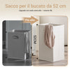 SoBuy BZR214-W Mobile Bagno Salvaspazio Alto e Stretto Mobile Colonna con 1 Cassetto, 2 Cesti Portabiancheria e Ripiano Estraibile Armadietto da Bagno Multiuso 78x38x90cm