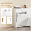 SoBuy BZR214-W Mobile Bagno Salvaspazio Alto e Stretto Mobile Colonna con 1 Cassetto, 2 Cesti Portabiancheria e Ripiano Estraibile Armadietto da Bagno Multiuso 78x38x90cm