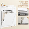SoBuy BZR214-W Mobile Bagno Salvaspazio Alto e Stretto Mobile Colonna con 1 Cassetto, 2 Cesti Portabiancheria e Ripiano Estraibile Armadietto da Bagno Multiuso 78x38x90cm